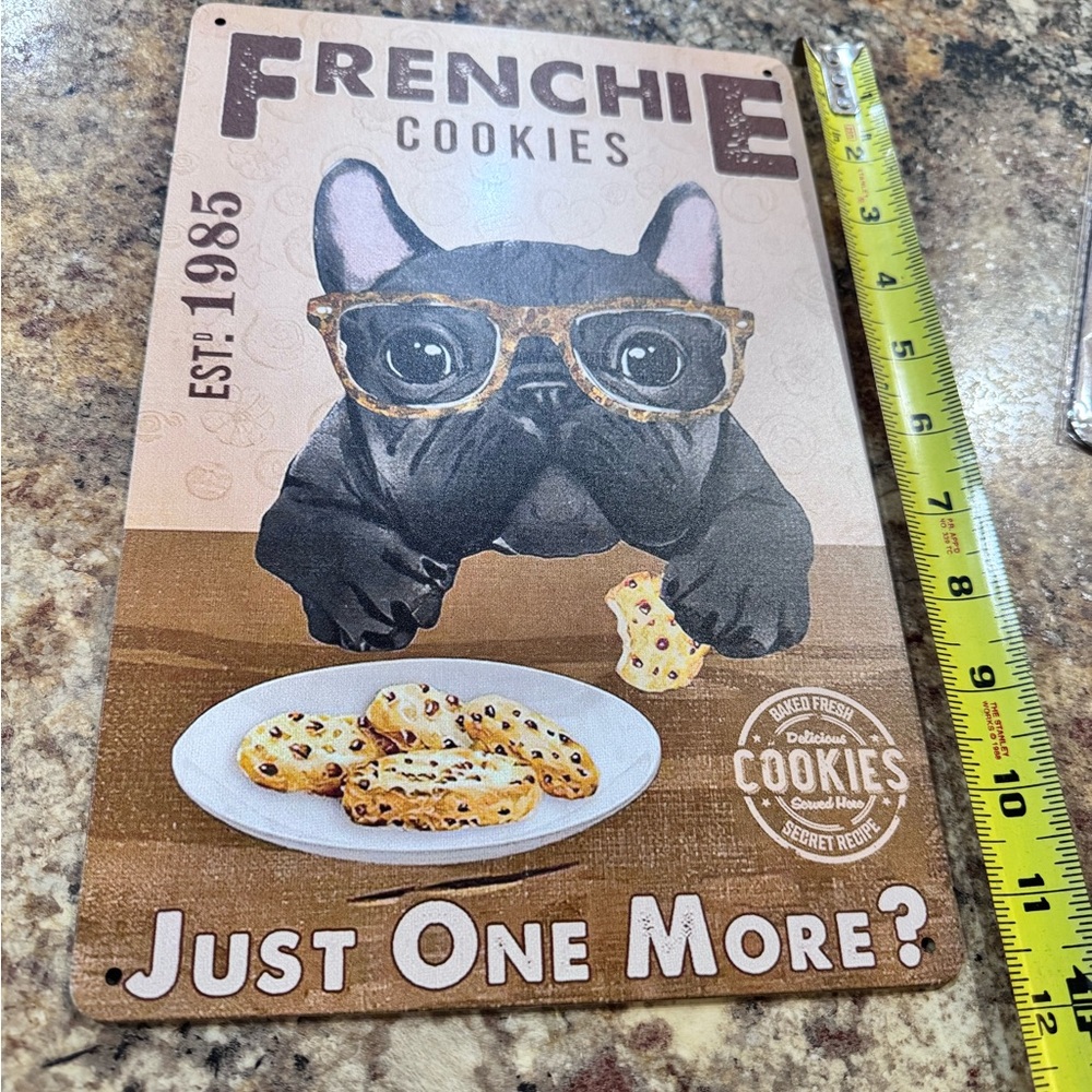 Frenchi Cookies Sign with Black and Brown French Bulldog